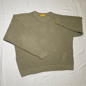 Men's Crewneck Ribbed Sweater in Olive